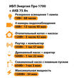 ИБП для котла Энергия Про 1700 + Аккумулятор 75 Ач 12 В (1200Вт - 34мин) - ИБП и АКБ - ИБП для котлов - . Магазин оборудования для автономного и резервного электропитания Ekosolar.ru в Солнечногорске