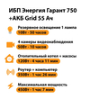 ИБП для котла Энергия Гарант 750 + Аккумулятор Grid 55 Ah 12 v (450Вт - 67мин) - ИБП и АКБ - ИБП для котлов - . Магазин оборудования для автономного и резервного электропитания Ekosolar.ru в Солнечногорске